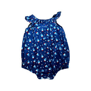 Cranky Peach Baby Girl Bubble Romper Americana Popsicle One Piece 6-12 Months